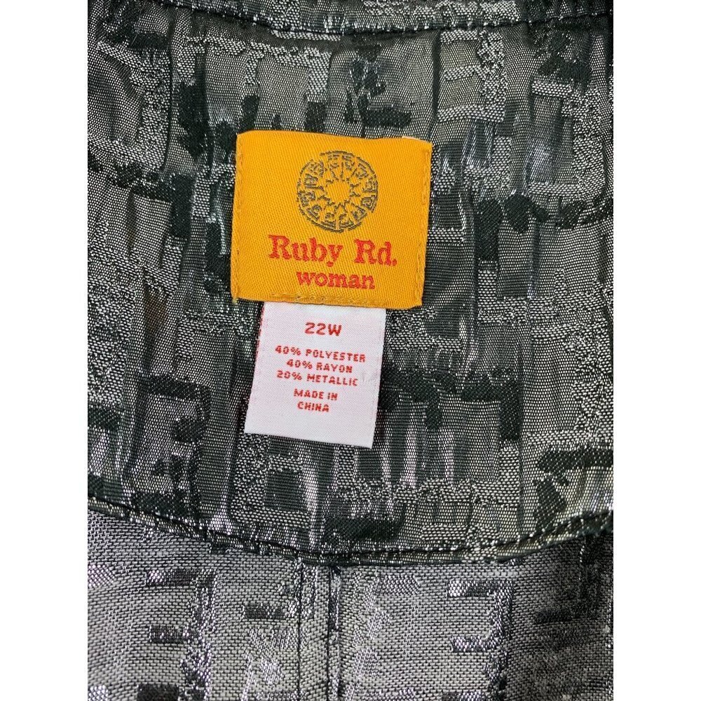 Ruby Rd. Women's Slithering Metallic Silver Cardigan - Picture 3 of 7